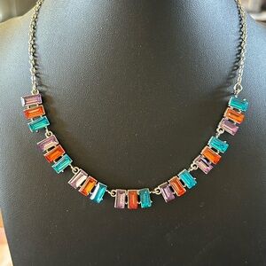 Blue, red and purple necklace